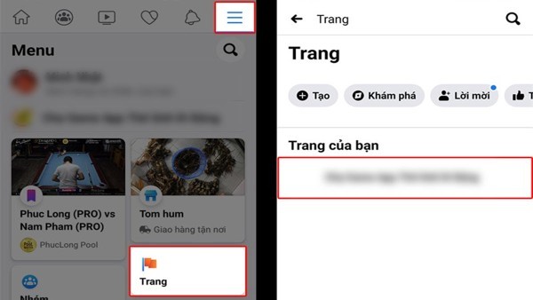 Chọn Menu (ba gạch ngang)