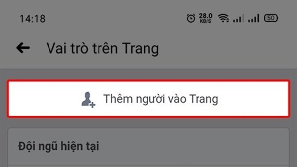 Nhấn Thêm người vào trang