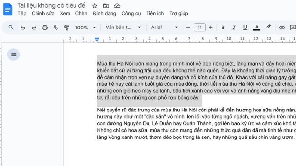Mở tài liệu Google Docs
