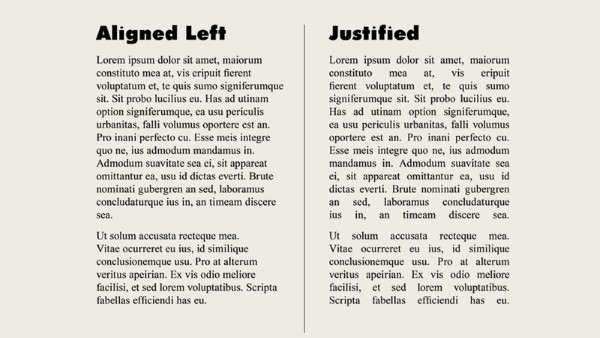 Một số hạn chế khi căn đều justify