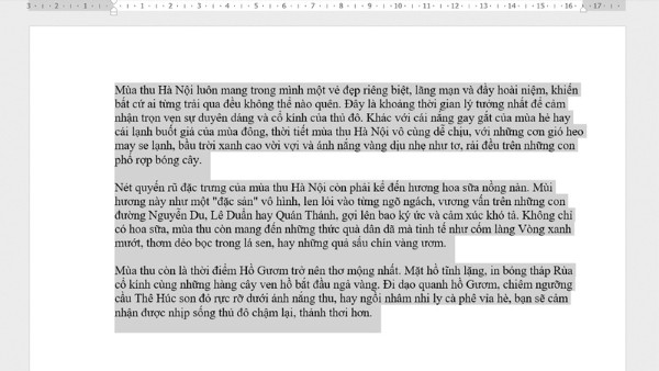 Mở file Word → bôi đen đoạn văn bản 