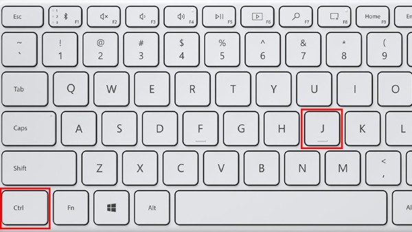 Nhấn Ctrl + J hoặc Command + J 