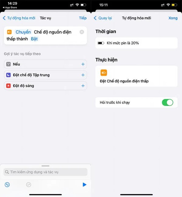 Bật Chế độ nguồn điện thấp