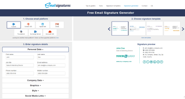 Phần mềm Mail-Signatures