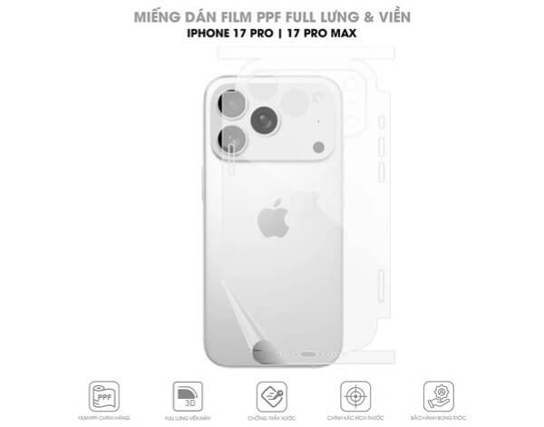 Miếng dán PPF iPhone 17 Pro / Pro Max