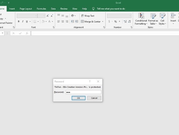 Nhập mật khẩu để mở file