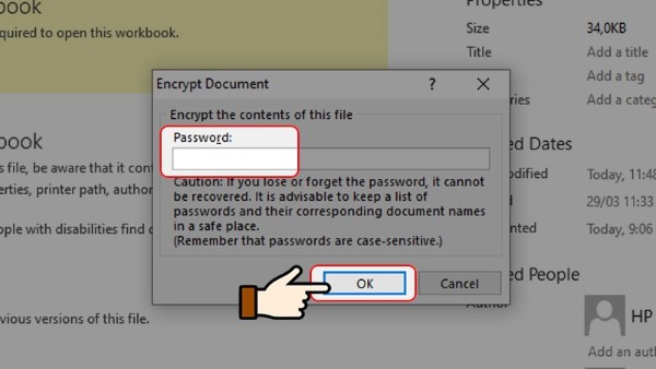 Xóa mật khẩu > Nhấn OK