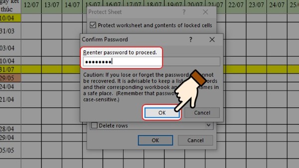 Nhập mật khẩu > Nhấn OK