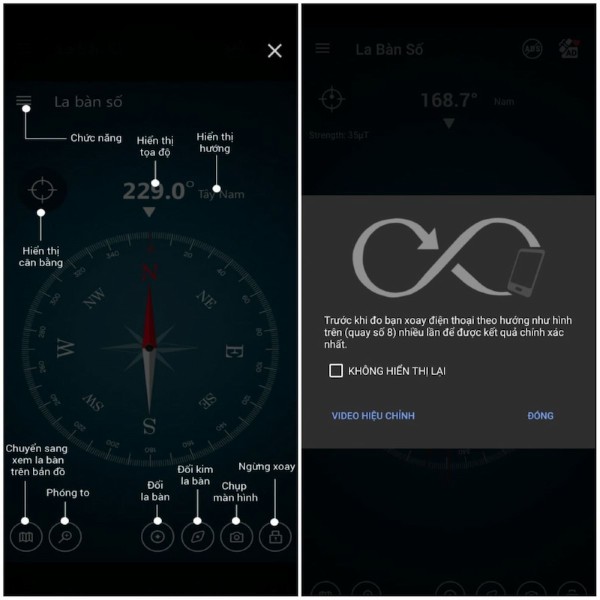 Các bước hiệu chỉnh la bàn trên điện thoại