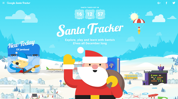 Mini game nhẹ nhàng Santa Tracker 