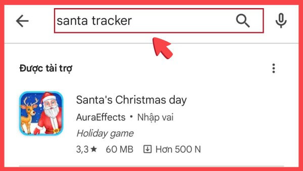 Tìm kiếm từ khóa “Santa Tracker”