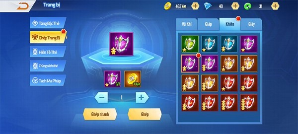 Người chơi trong game có thể gắn tối đa 6 món trang bị