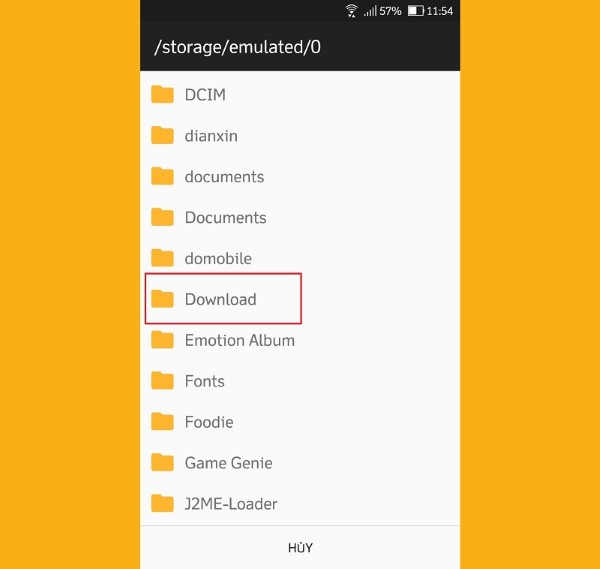 Chọn file trong thư mục Download