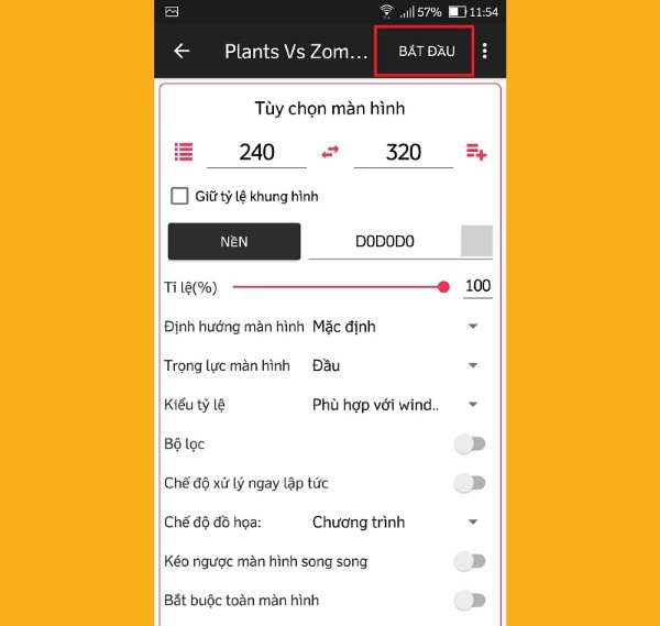 Tiến hành tùy chỉnh giao diện chơi game
