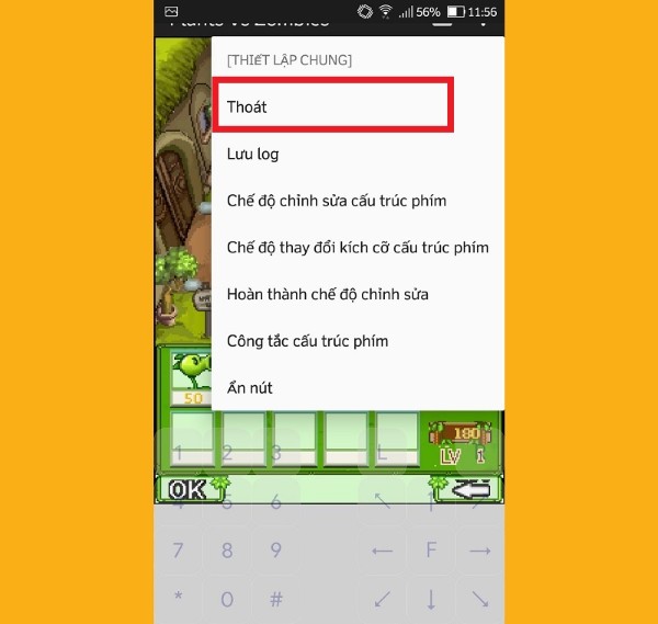 Chọn “Thoát” để dừng