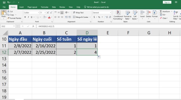 Cách ghép hai kết quả khi tính