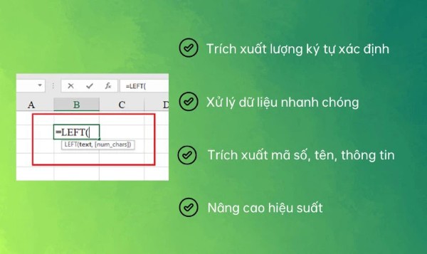 Công dụng của hàm LEFT 