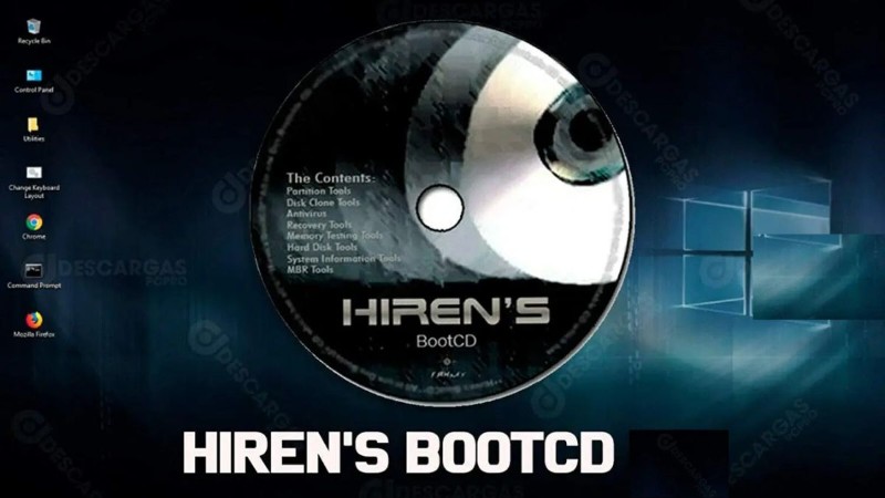 Hiren’s Boot là phần mềm tạo file ISO có thể chạy trên CD, DVD hoặc USB