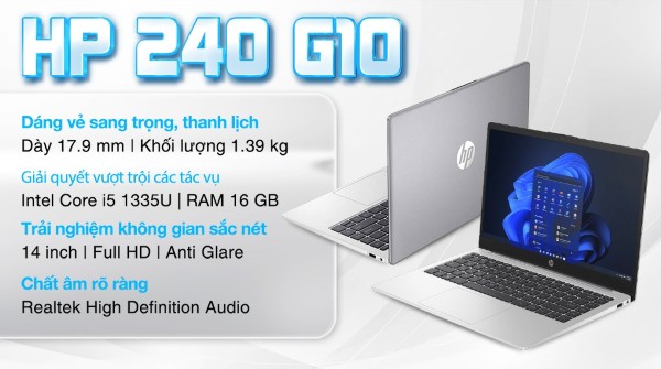 Laptop HP 240 G10 i5-1334U/8G/512GSSD/14.0FHD (B93GXAT)