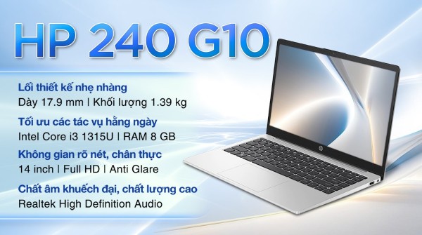 Laptop HP 240 G10 i3-N305/4G/256GSSD/14.0FHD (8U7D0PA)
