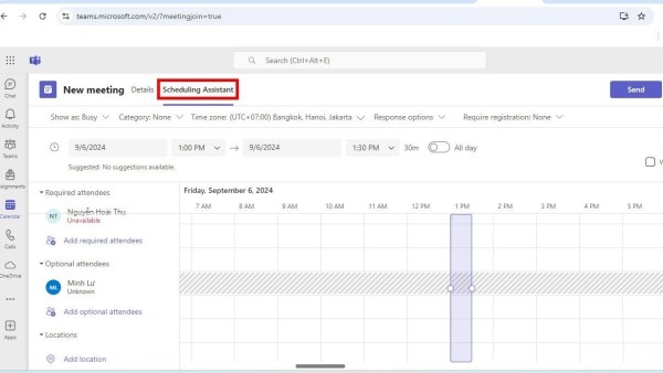 Có thể tùy chỉnh thời gian tham dự của từng người