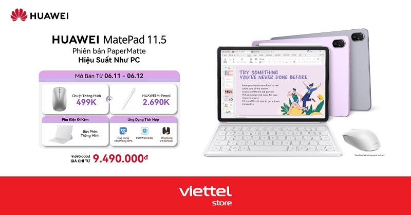 Mở bán HUAWEI MatePad 11.5 PaperMatte