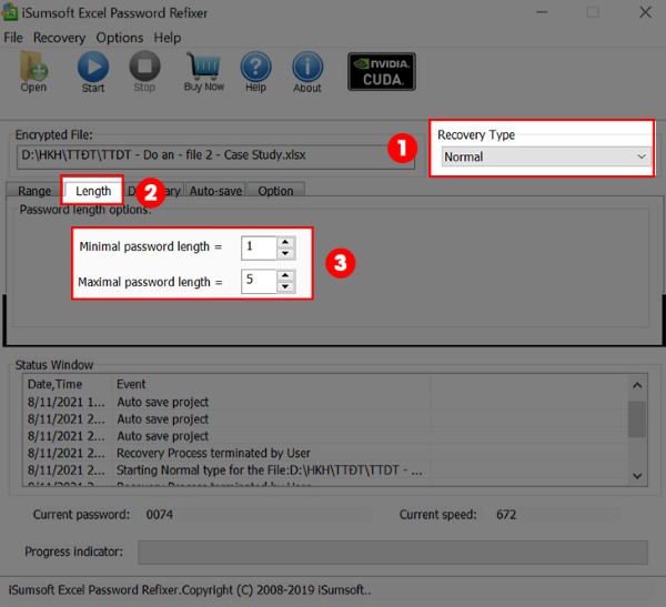 Chọn Normal để thử các trường hợp