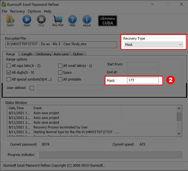 Chọn Mask nếu vẫn nhớ một số ký tự mật khẩu
