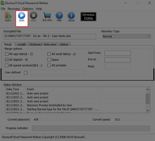 Nhấn Start để bắt đầu