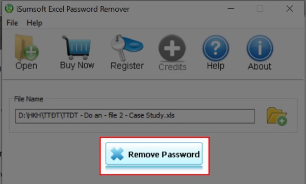 Nhấn Remove Password 