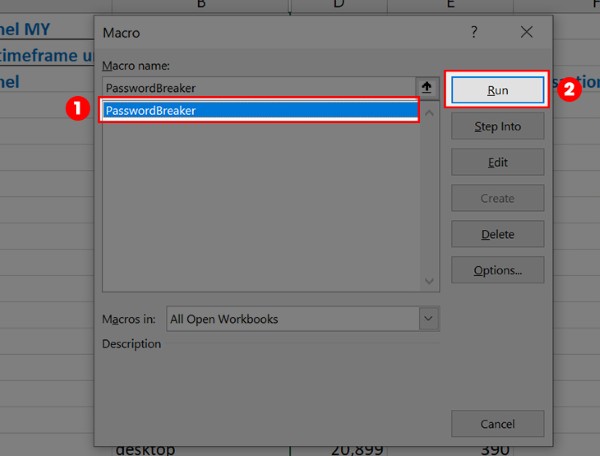 Chọn PasswordBreaker → nhấn Run