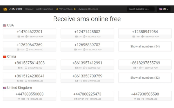 Chọn trong danh sách số điện thoại Trung Quốc ảo phù hợp