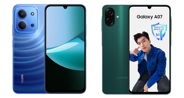 so sánh Xiaomi Redmi 15C với Samsung Galaxy A07