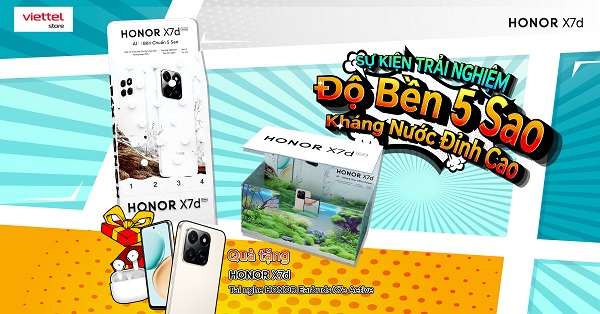 Sự kiện trải nghiệm HONOR X7d: Độ bền 5 sao - Kháng nước đỉnh cao