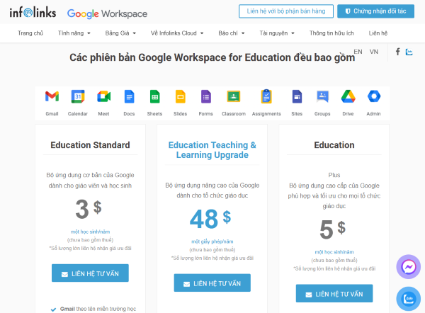 Tiến hành đăng ký tại Google Workspace for Education