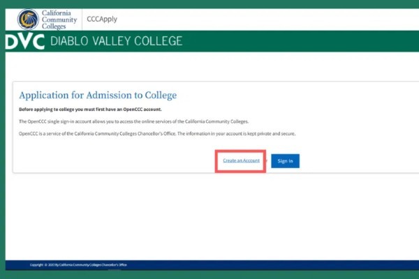 Chọn "Create an Account" → nhấn "Begin Creating My Account"