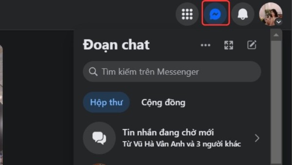 Nhấn biểu tượng Messenger
