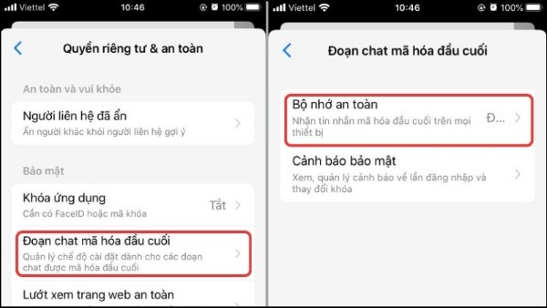 Chọn Đoạn chat mã hóa đầu cuối