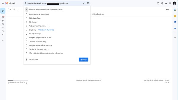 Nhấn Tạo bộ lọc