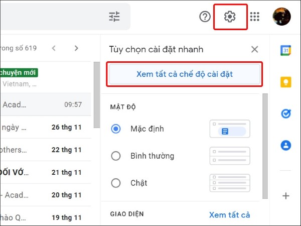 Chọn Xem tất cả chế độ cài đặt