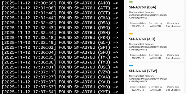 Thông tin về Galaxy A37 xuất hiện trên máy chủ thử nghiệm của Samsung