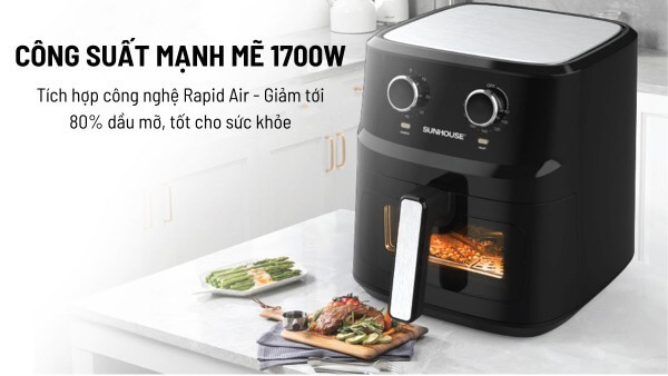 Nồi chiên không dầu 6.5L Sunhouse SHD4030 