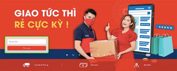 Nhập mã vận đơn in và nhấn nút “Tra cứu”