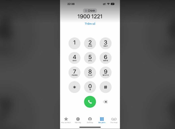 Gọi tới tổng đài 1900 1221