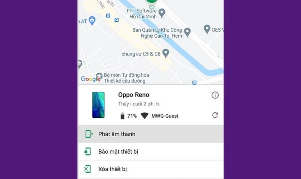 Xem vị trí thiết bị trên bản đồ 