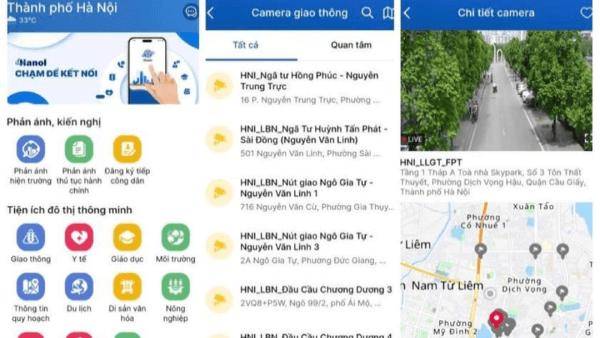 Chọn Giao thông → chọn Camera giao thông