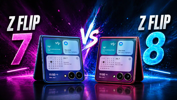 Thiết kế Galaxy Z Flip8 và Galaxy Z Flip7 khác biệt chủ yếu ở kích thước và độ dày
