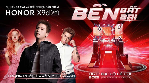 Sự kiện HONOR X9d 'Bền bất bại” - Điểm hẹn công nghệ hot nhất tuần này tại Đại Lộ Lê Lợi