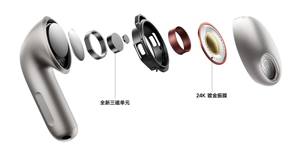 Hệ thống driver động 3 nam châm tùy chỉnh, sử dụng màng loa mạ vàng 24K