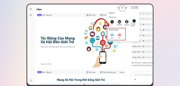 Tùy chọn xuất file PowerPoint để chỉnh sửa sâu